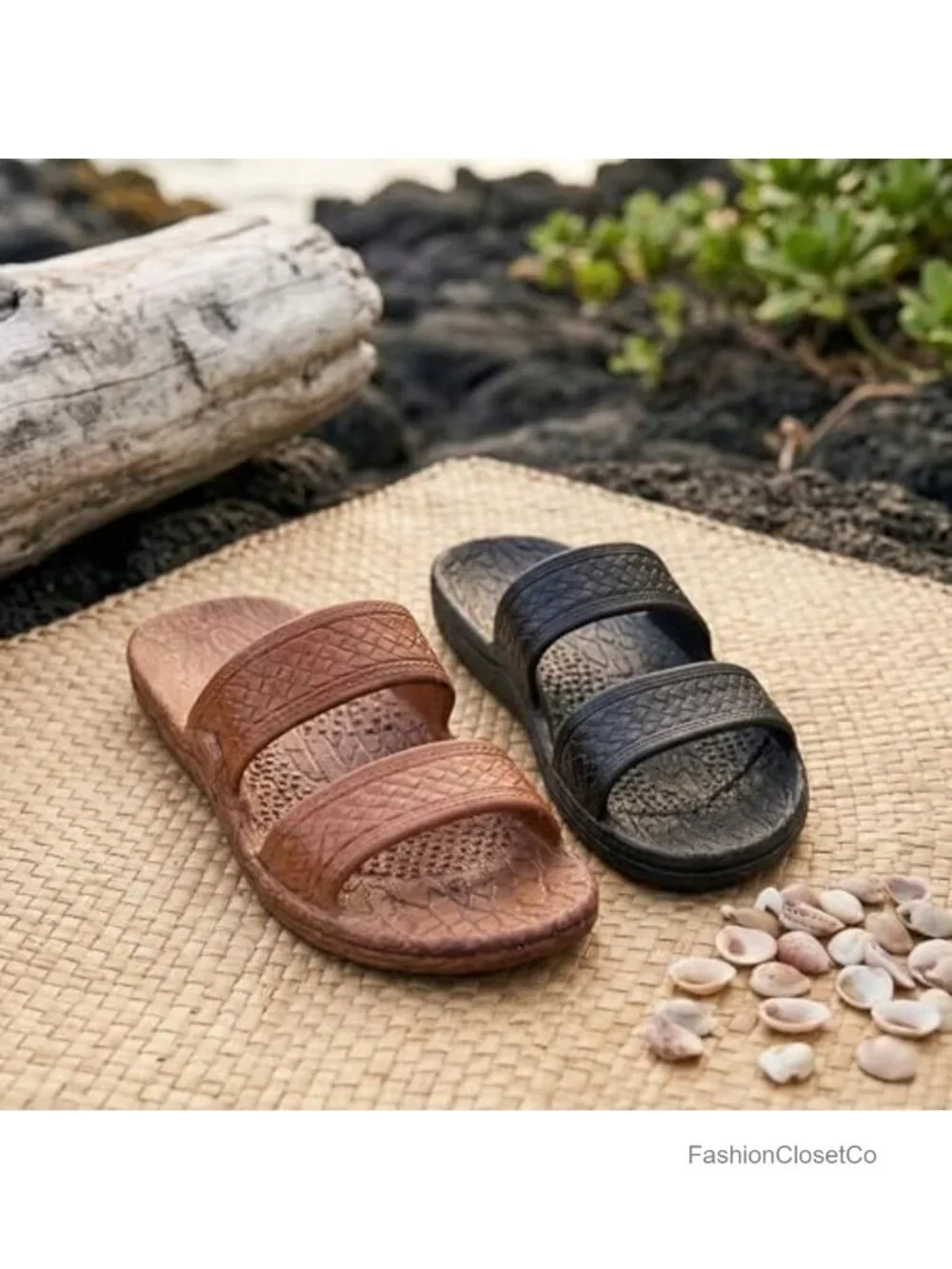 Lightweight Vegan Waterproof Sandals with Air Pocket Footbed - Flat Comfort